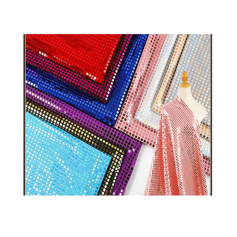 Foil Glitter Mesh Fabric Shining Metal Color for Decoration Wedding Women Girl Dress Fabrics