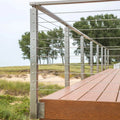 YL METAL T Stainless Steel Veranda Cable Wire Railing with Black Square Post Side Mounted Balcony Diy Cable Railing Post