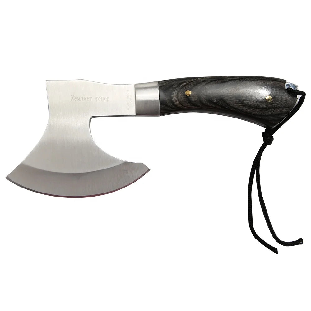 Outdoor Camping Small Axe  Survival Hand Cutting Tool Chopper Tactical Wood  Handle Portable  Hatchet with  Nylon Bag