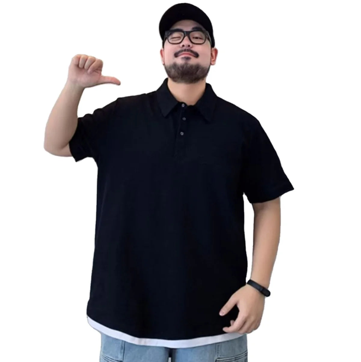 Custom New Brand Name Fashion Handsome Large Size Cotton Pique Polo Shirt