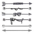 Gaby New Jewelry Set 316L 14G All Surgical Steel Frosted Sexy Snake Industrial Barbell Earring Piercing Jewelry