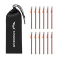 KingGear 12 Pcs Lightweight Tent Pegs 23cm Rope Aluminum Customizable Color Logo Outdoor Camping Accessories Model KG4003 OEM