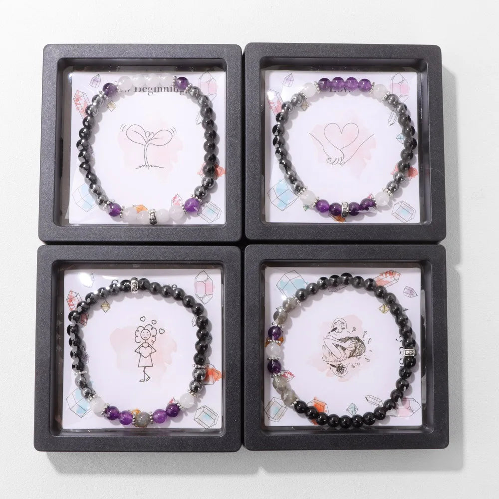 Wholesale Fashion Natural Healing Crystal Natural Stone Beaded Laxation Anxierty Yoga Bracelet Good Luck Jewelry for Women