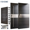 Italian High Grade Security Black External Front Doors for Houses Modern Puerta Entrada Stainless Steel Safety Doors