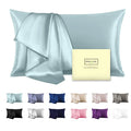 Luxury Soft Hidden Zipper/Envelop Custom Printed Blue Pillowcase Sleeping Mulberry Silk Satin Pillowcase Pillow Case