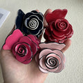 Premium Women's Small Camellia Hair Claw Medium Tall Ponytail Hair Clip Accessory Acetic Acid Flower Back Head Accessory