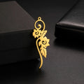 Trendy Stainless Steel Flower Charm for Jewelry Gold Color Flower Pendant Accessories for Necklace Bracelet