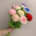 Roses Flower Bouquets Handmade Crochet Artificial Rose Flower Valentine's Day Teachers' Day Mother's Day Gift