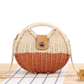 2024 Shell Beach Women's Straw Bag Shoulder Sling Bag Lady Elegant Purse Handbag Rattan Straw Hand  Woven Summer Beach Bag