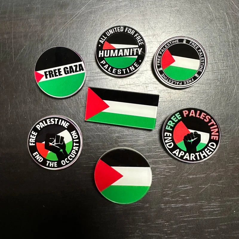 Customizable Palestinian Flag Insignia Plastic Acrylic Brooch Pin Badge with Safety Pin Can Be Designed to Your Specific Request