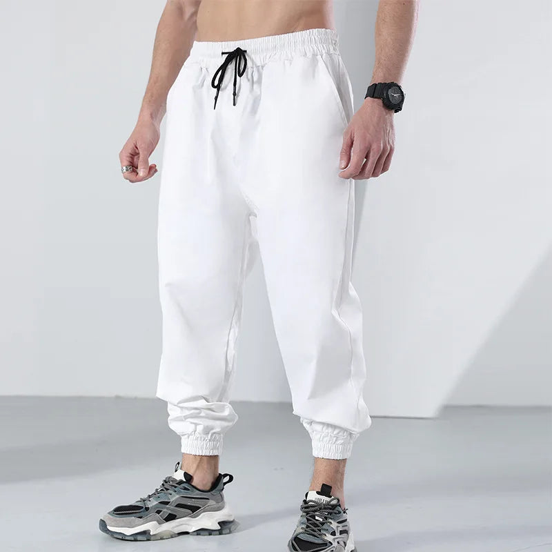 Spring and Autumn Thin Casual Pants Men's Loose Large Size Straight Sports Trousers Trendy All-match Trousers