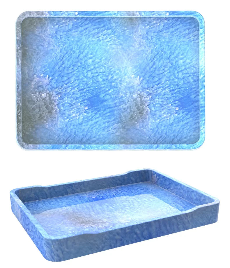 C-0303 DIY Epoxy Resin Silicone Rolling Tray Mold Cup Tray Rectangular Plate Silicone Mold