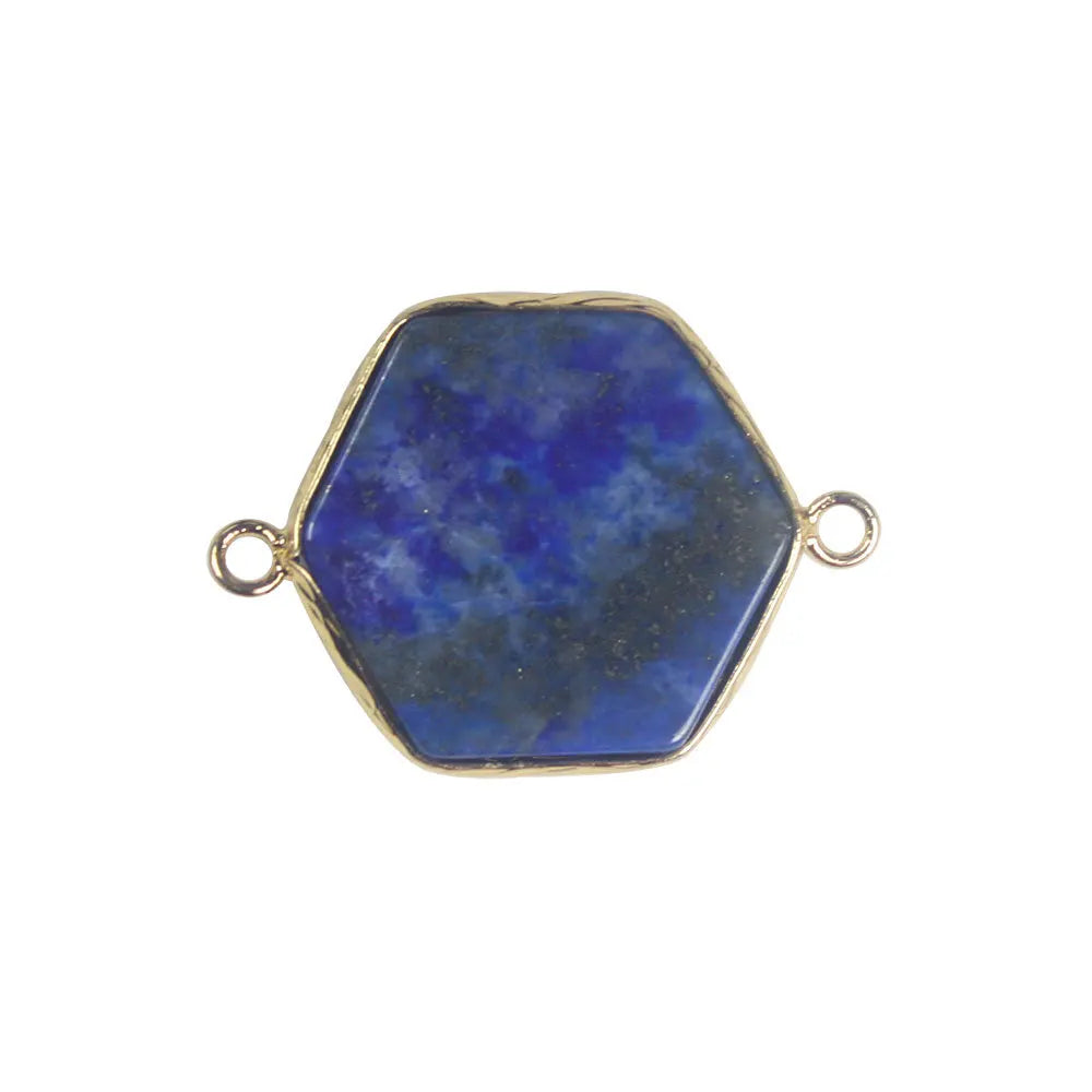 DIY Wholesale Natural Crystal Lapis Lazuli Healing Stone Aura Pillar Necklace Colorful Electroplated Crystal Point Pendant