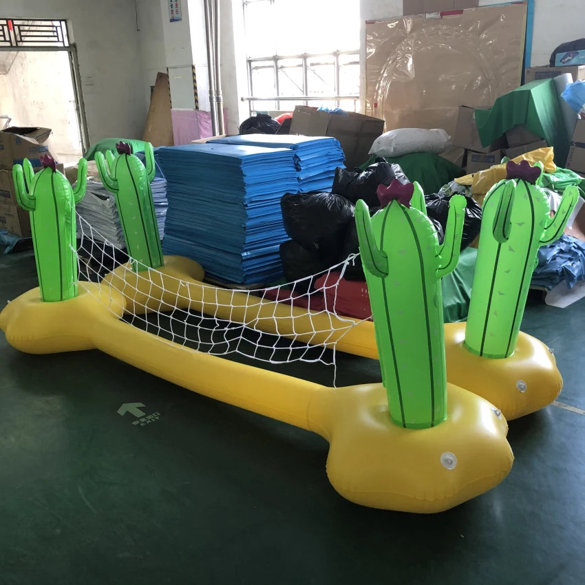 Cactus Inflatable PVC 0.25mm Thick Volleyball Net with Ring Toss for Pool Float Set for Kids & Adults