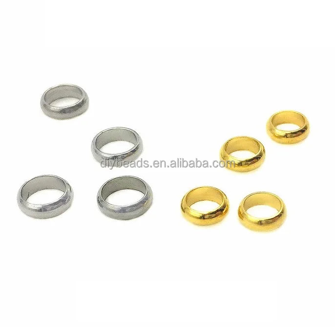 Wholesale Large Hole 2-10mm Stainless Steel Spacer Beads for Jewelry Making Spacer Components