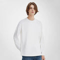 Custom Heavy Cotton Textured Jersey Long Sleeve Casual T-Shirt Solid Pattern Logos for Puff Print Loose Fit