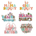 Happy Easter Ready to Press Stickers Hot Cold Peel clear Film Plastisol DTF Screen Print Custom Heat Transfers for T-shirts