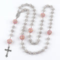 G3876 10mm Rhinestones Beads Pave Disco Ball Clay Bead Necklace Shinny Polymer Clay Catholic Cross Rosary Necklace Diamond Balls