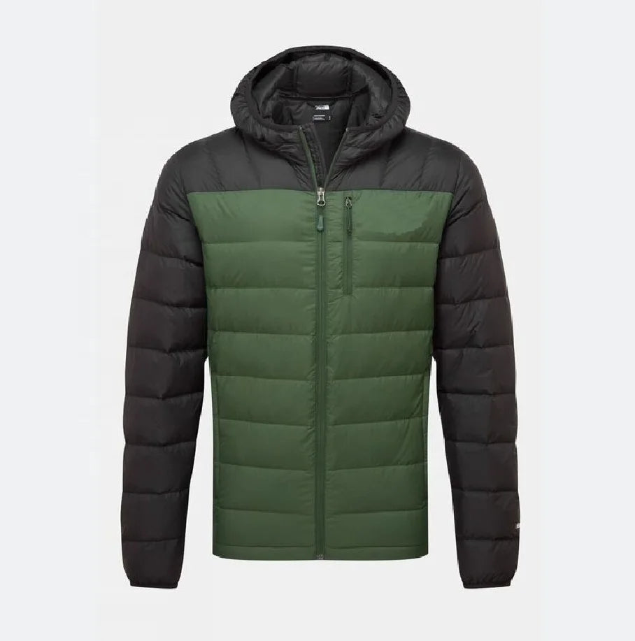 Lightweight Waterproof Minimalist Men's 90% Down Jacket Nylon Shell Zipper Closure Knitted Design Outdoor Insulation for Skiing