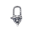 Wholesale New Trend Punk Oxidized 925 Sterling Silver Religious Pendant Clasp Cool Large Silver Lock Findings