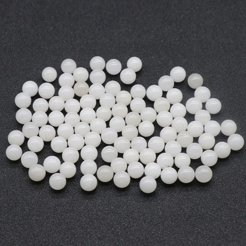 DIY Best Quality White Jade beads about 8mm jewelry ball Aquamarine gemstone Sphere for pendant