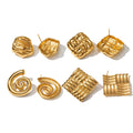 Bijuterias 18K Gold Plated Boucles D'oreilles Stainless Steel Stud Earrings Non-Tarnish Wholesale Fashion Jewelry for Women