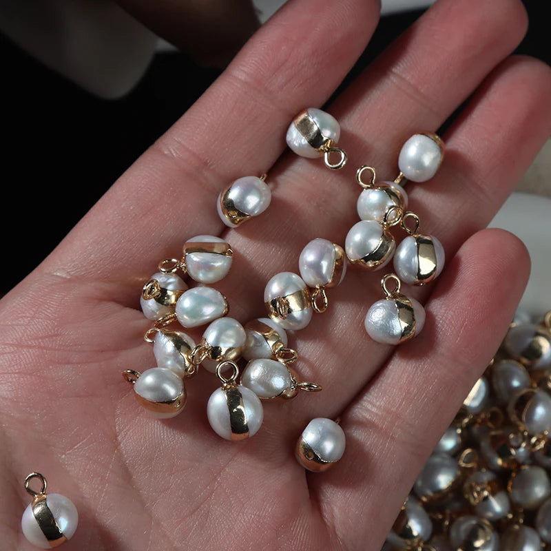 8mm Double-sided Light Irregular Beads Natural Freshwater Pearl Baroque Pearl Jewelry Accessories Materials