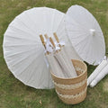 Wholesale High Quality Handheld Plain White Wedding Oil Paper Wood Handmade Eco-friendly Parasol Umbrella