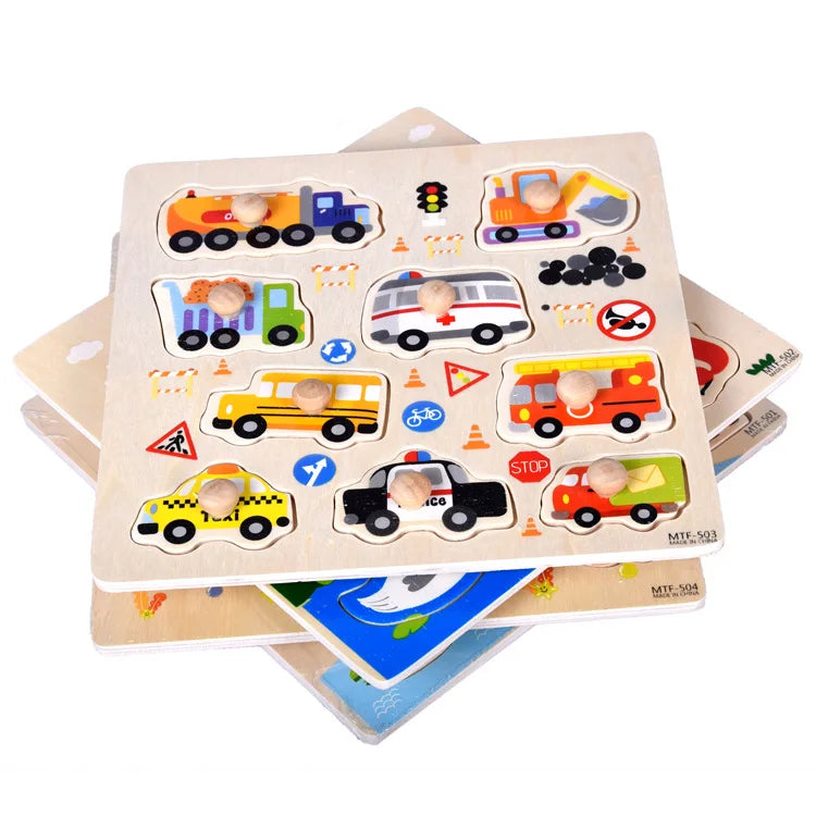 Wood Eco-friendly Puzzle Blocks Cubic Fun 3D Crystal Puzzles for Kids Children Hand Eye Coordination Early Education Customized