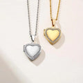 Latest Fashion Long Photo Necklace for Women Stainless Steel 18k Gold Heart Locket Necklace Pendant