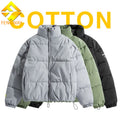 Fengway Custom Hooded Solid Thick Puffer Jacket Mens Short Bubble Quilted Winter Warm Cotton Filled Windproof Eco-Friendly