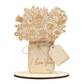 Tailai  Wooden Hanging Ornaments Wood Flower Bouquet Card DIY Gift Crafts Slices Flower Home Wedding Anniversary Decoration.