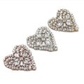 Handmade 2025 Heart Shape Crystal Rhinestone Applique Iron-On Style for Wedding Dress & Decorative Clothing Patches
