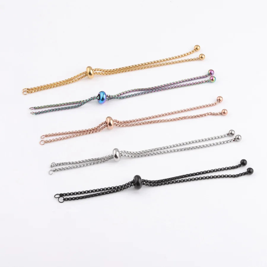 Stainless Steel Diy Jewelry Findings Adjustable Extend Chain Bolo Chain Slider Bracelet Makings for Bracelet Making