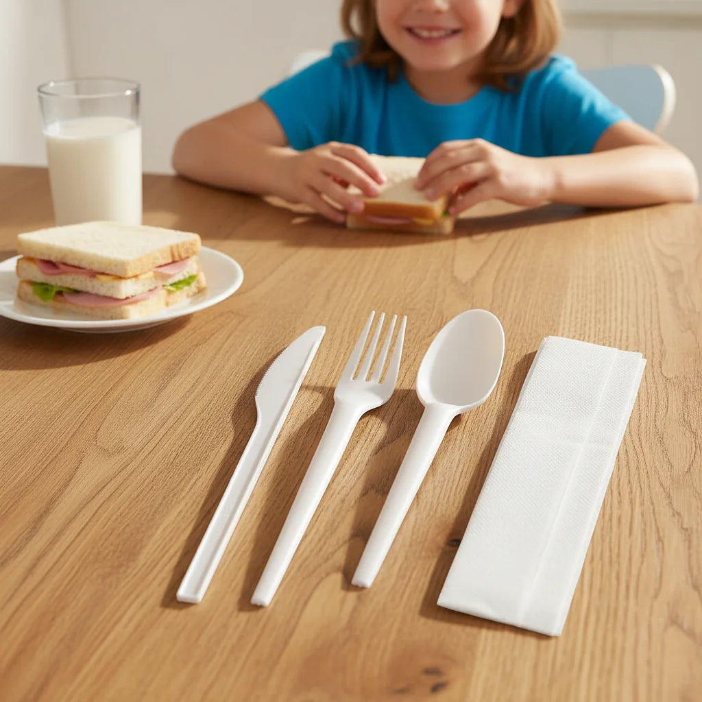 Airline Ready to Ship High Quality CPLA ECO Disposable Cutlery Knife Fork Spoon Biodegradable Colorful