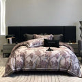 High Quality Purple Digital Printing 4pcs Home Hotel Textiles Lyocell Cotton Bedsheets Designer Bedding Set Supplier MegaBDM