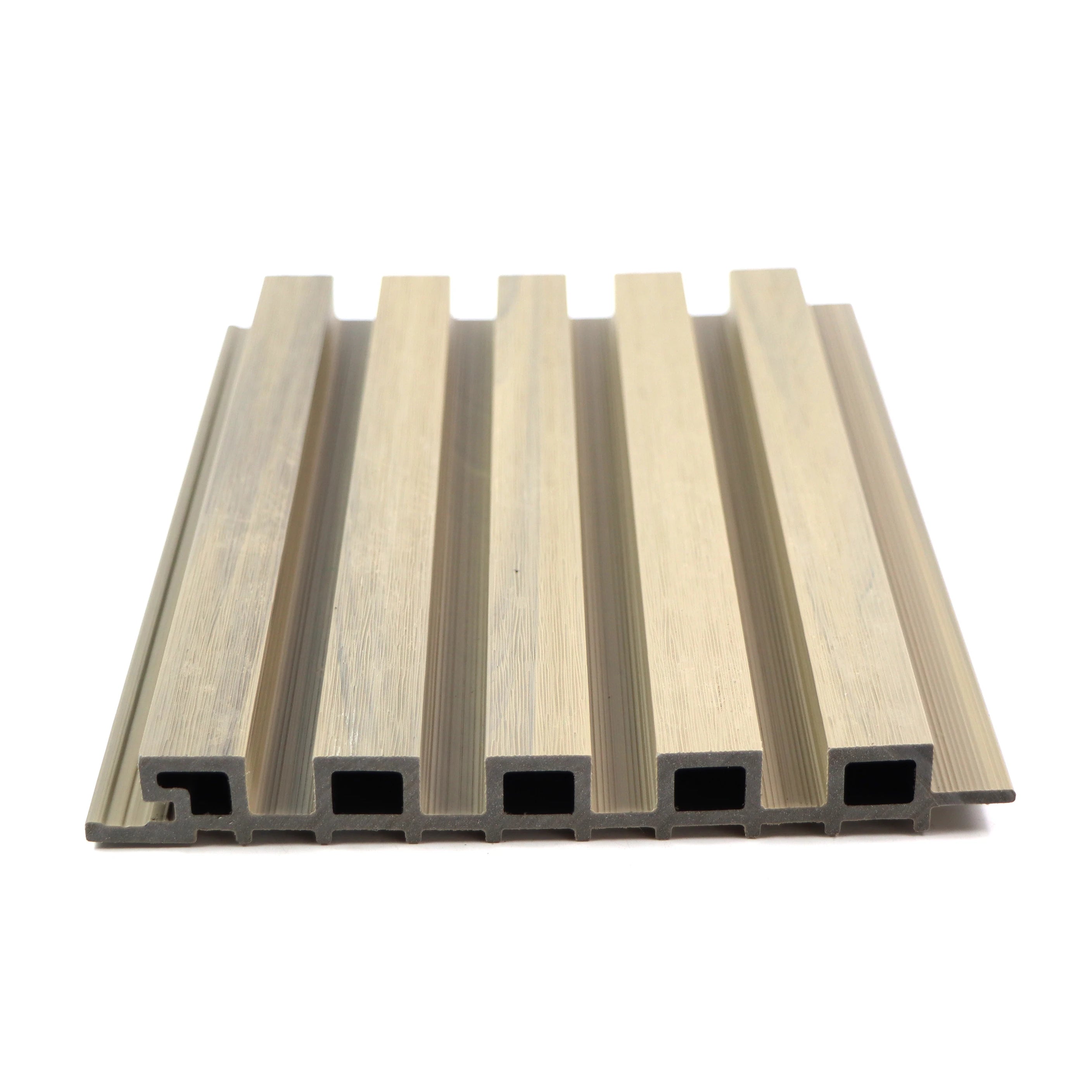 New Co-extrusion Outdoor Wood-Plastic Panel Grooved 3D Wall Cladding Texture for Bathroom Soundproof Outdoor Wall Cladding