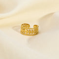 French Style Design Stainless Steel Gold Plated Hollow Olive Tree Branch Leaf Ring for Girls Women Bagues Bijoux Femmes