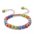 Wholesale Modern Design 7 Chakra Bracelet with Real Gemstones Leather Boho Healing Yoga Bracelet Friendship Jewelry