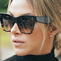 Retro Trendy Leopard Women'S Sunglasses Square Fashion Brand Classic Rivet Shades Sunglasses Female Uv400