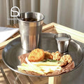 INS Style Minimalist Stainless Steel Beer Cup Coffee Juice Tumbler Silver Beer Glasses with Straw