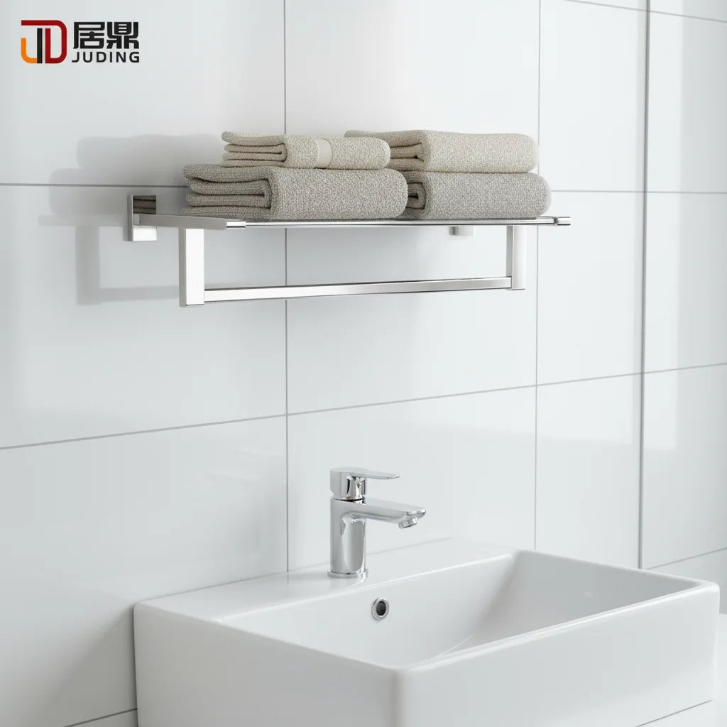New Arrival Single Layer Wall-Mounted 304 Stainless Steel 60cm Modern Design Towel Rack Home & Hotel Bathroom Accessories