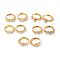 J&D Jewelry 18K Gold Plated Earrings Stainless Steel Waterdrop CZ Zircon Huggie Earring for Girls