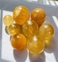 Wholesale Natural Honey Calcite Yellow Crystal Ball Iceland Spar Spheres for Decoration