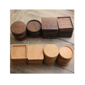 8.8cm 10cm Round Black White Bamboo Black Walnut Beech Pine Wood coaster Dining  Table Mat Place Mat Wooden coaster