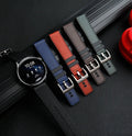 OEM Luxury Vintage Wristband 20mm 22mm 24mm Italian Calf Leather Wristband Rubber Hybrid Watch Strap Band for Silicone Men Watch