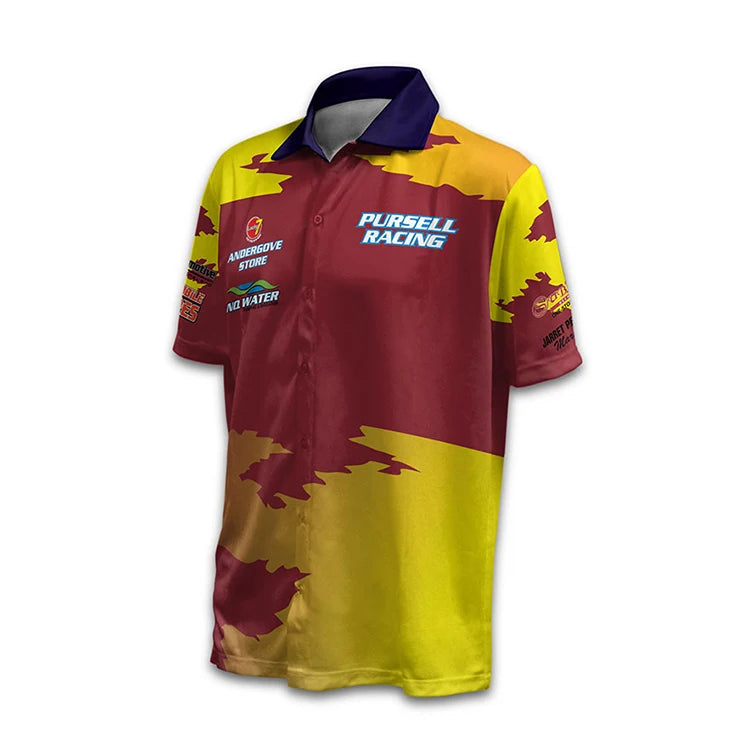 Wholesale Customize 100% Polyester Sublimation Team Motorcycle Racing Jersey Pit Crew Shirt