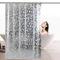 Factory Price 2.2x1.8m Frosted Shower Curtain Liner Transparent Waterproof Bathroom Curtains 3D Stone PVC Bathtub Bath Screens