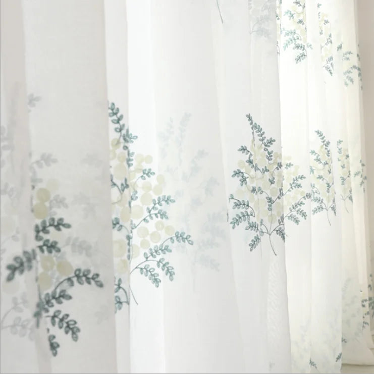 DaiRui New Design Cheap Spring Household Decorative Sheer Embroidery Living Room Kitchen Curtain