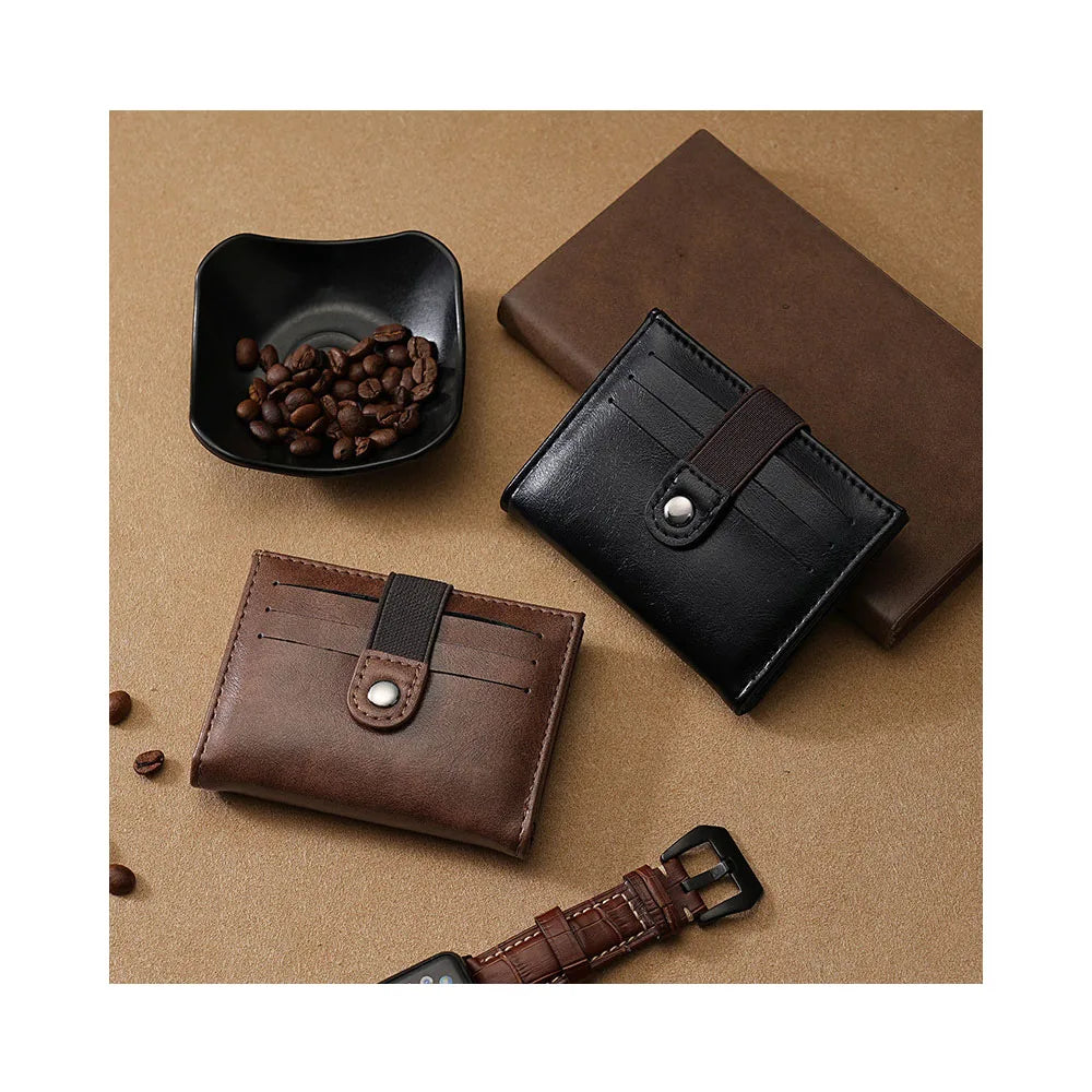 Custom PU Leather Cards Holder Slim Front Pocket Wallet Money Clip Card Holder for Men